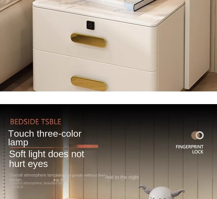 Smart Bedside Table — Wireless Charging, Fingerprint Lock & Bluetooth Speaker