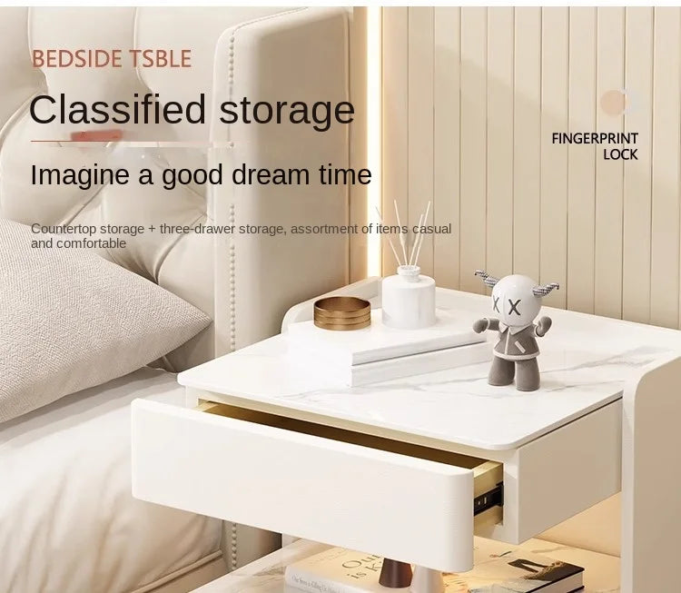 Smart Bedside Table — Wireless Charging, Fingerprint Lock & Bluetooth Speaker