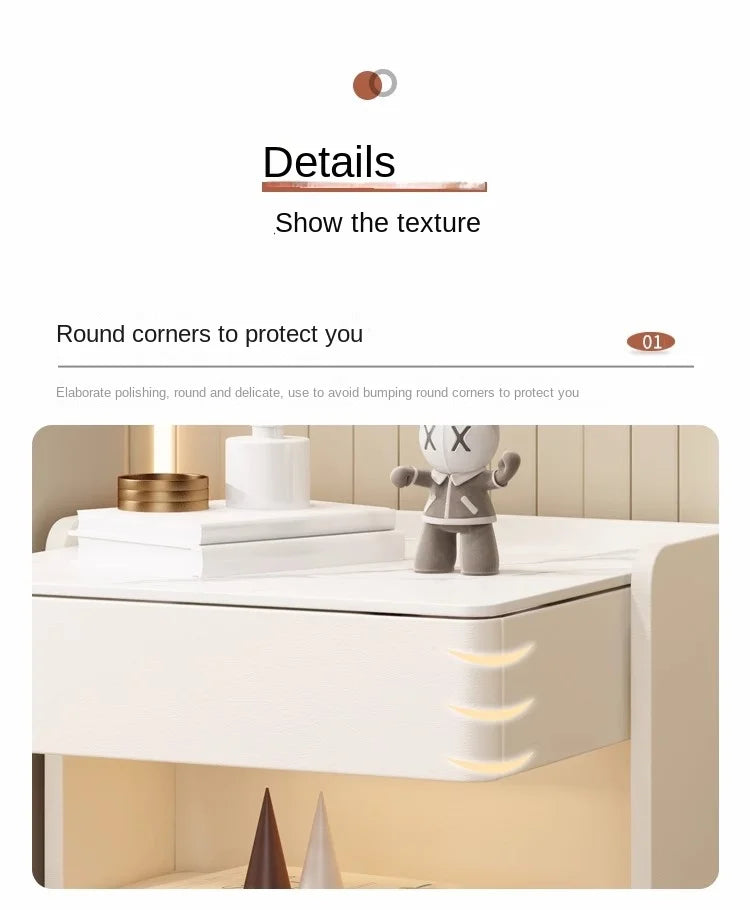 Smart Bedside Table — Wireless Charging, Fingerprint Lock & Bluetooth Speaker