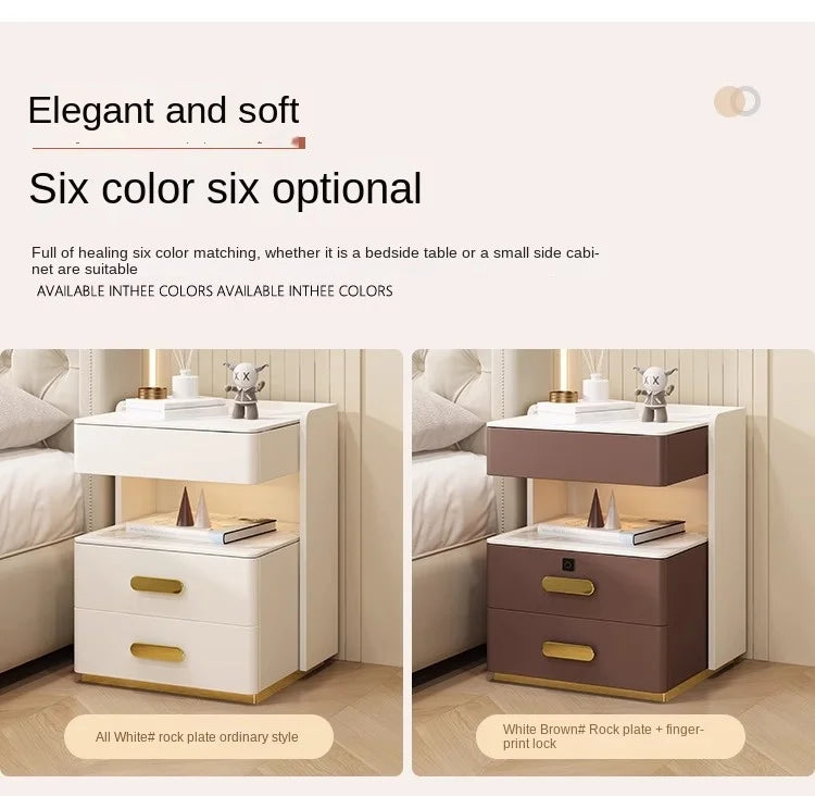 Smart Bedside Table — Wireless Charging, Fingerprint Lock & Bluetooth Speaker