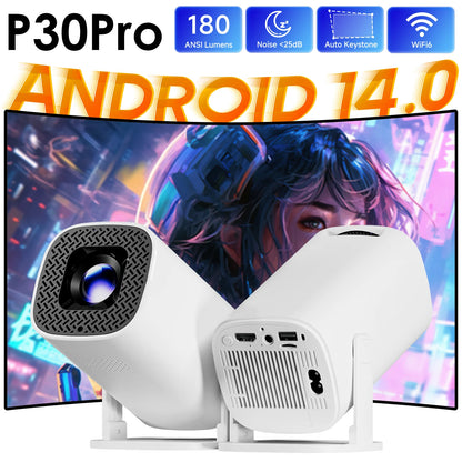 P30 Pro — Android 14 Smart Mini Projector