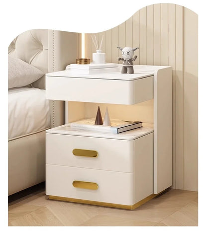 Smart Bedside Table — Wireless Charging, Fingerprint Lock & Bluetooth Speaker