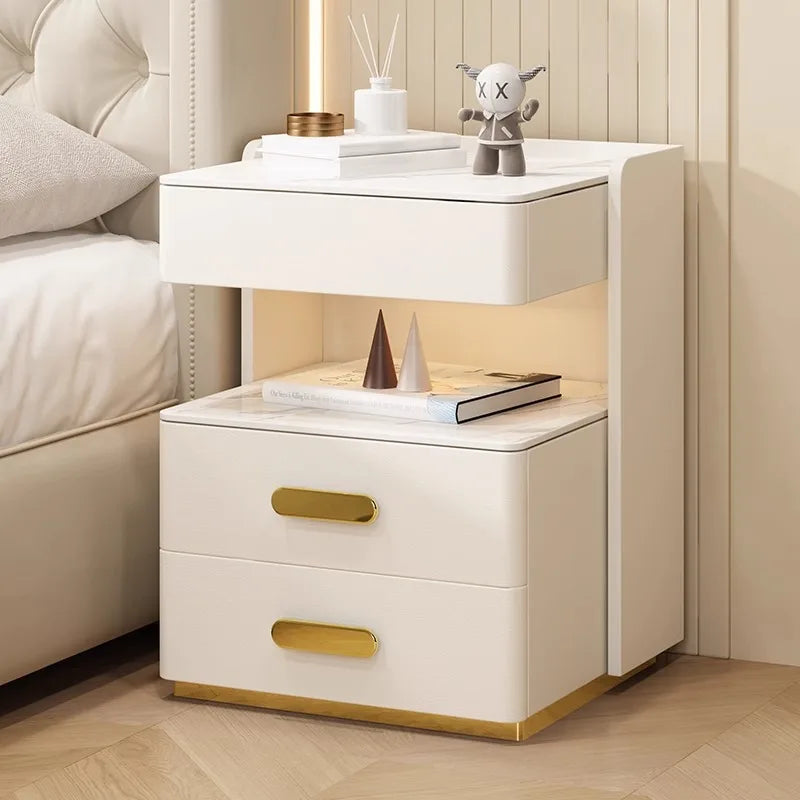 Smart Bedside Table — Wireless Charging, Fingerprint Lock & Bluetooth Speaker