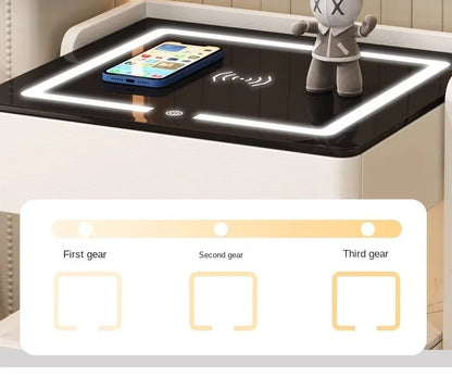 Smart Bedside Table — Wireless Charging, Fingerprint Lock & Bluetooth Speaker