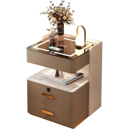 Smart Bedside Table — Wireless Charging, Fingerprint Lock & Bluetooth Speaker