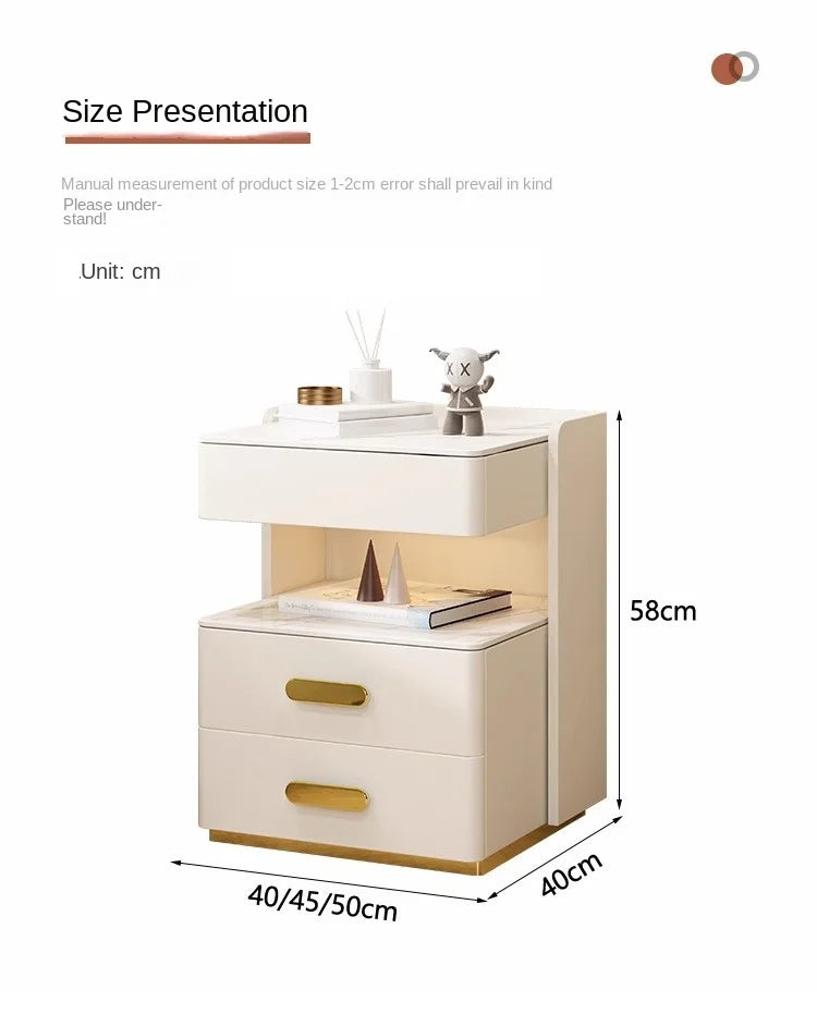 Smart Bedside Table — Wireless Charging, Fingerprint Lock & Bluetooth Speaker