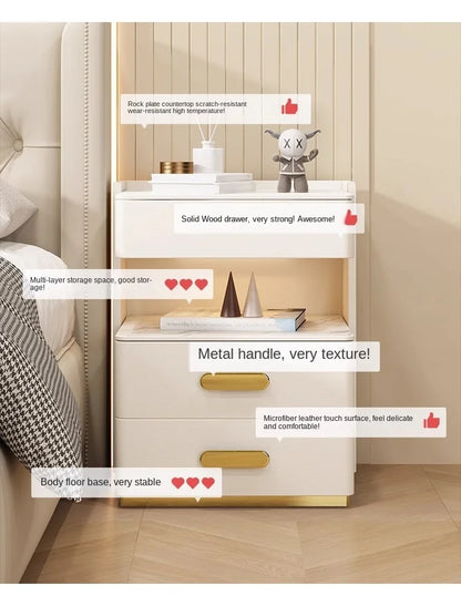 Smart Bedside Table — Wireless Charging, Fingerprint Lock & Bluetooth Speaker